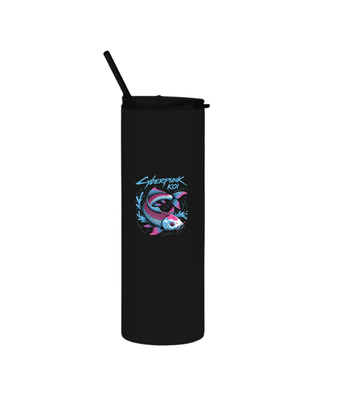 Cyberpunk Koi Fish Futuristic Design Thermos - Image 3