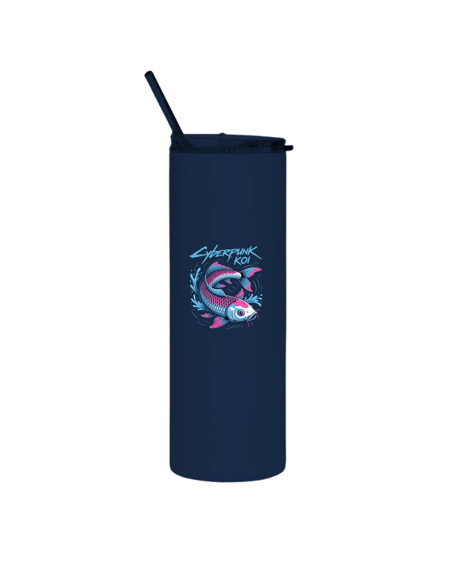 Cyberpunk Koi Fish Futuristic Design Thermos - Image 4